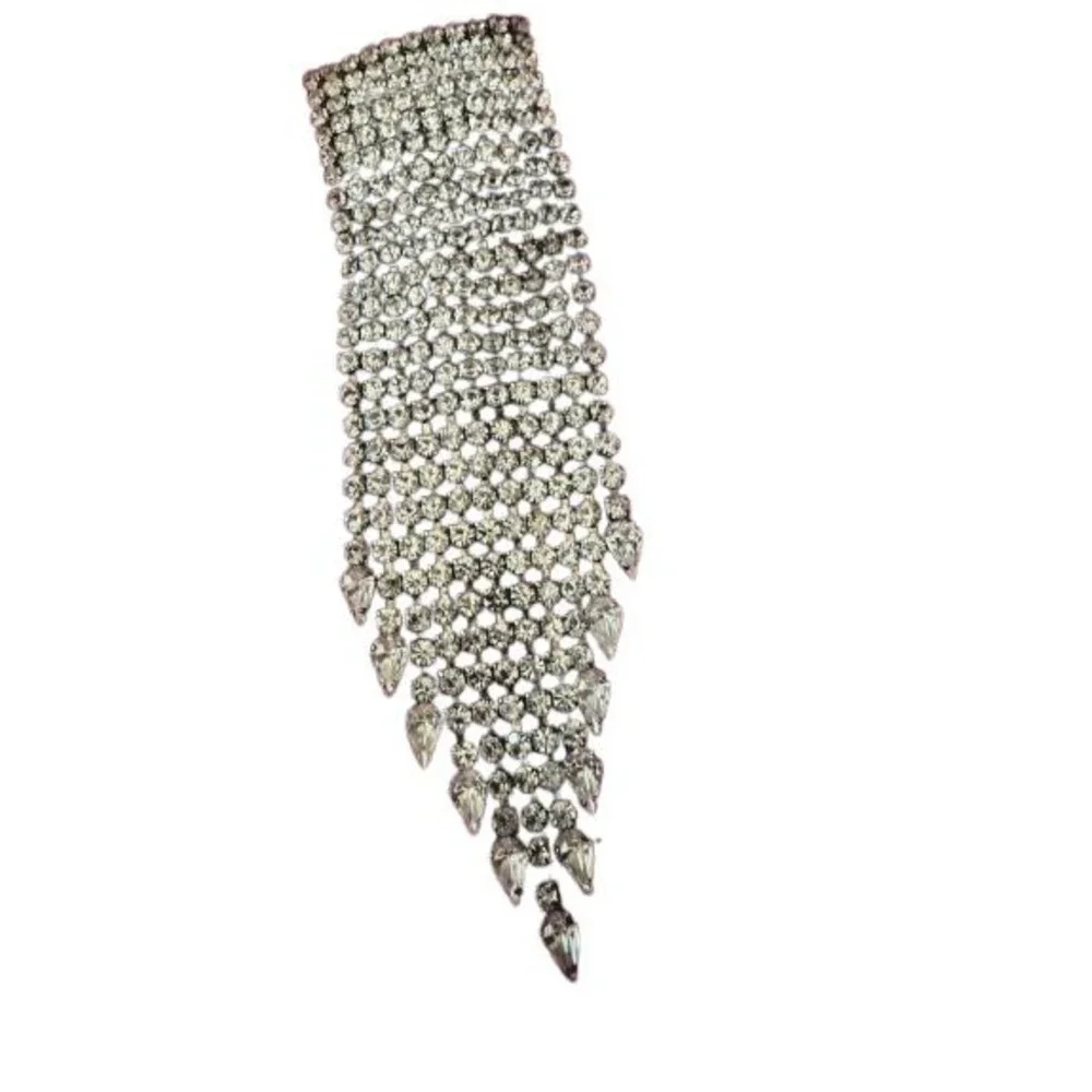 Vintage Dazzling Rhinestone Cascading Necktie 2